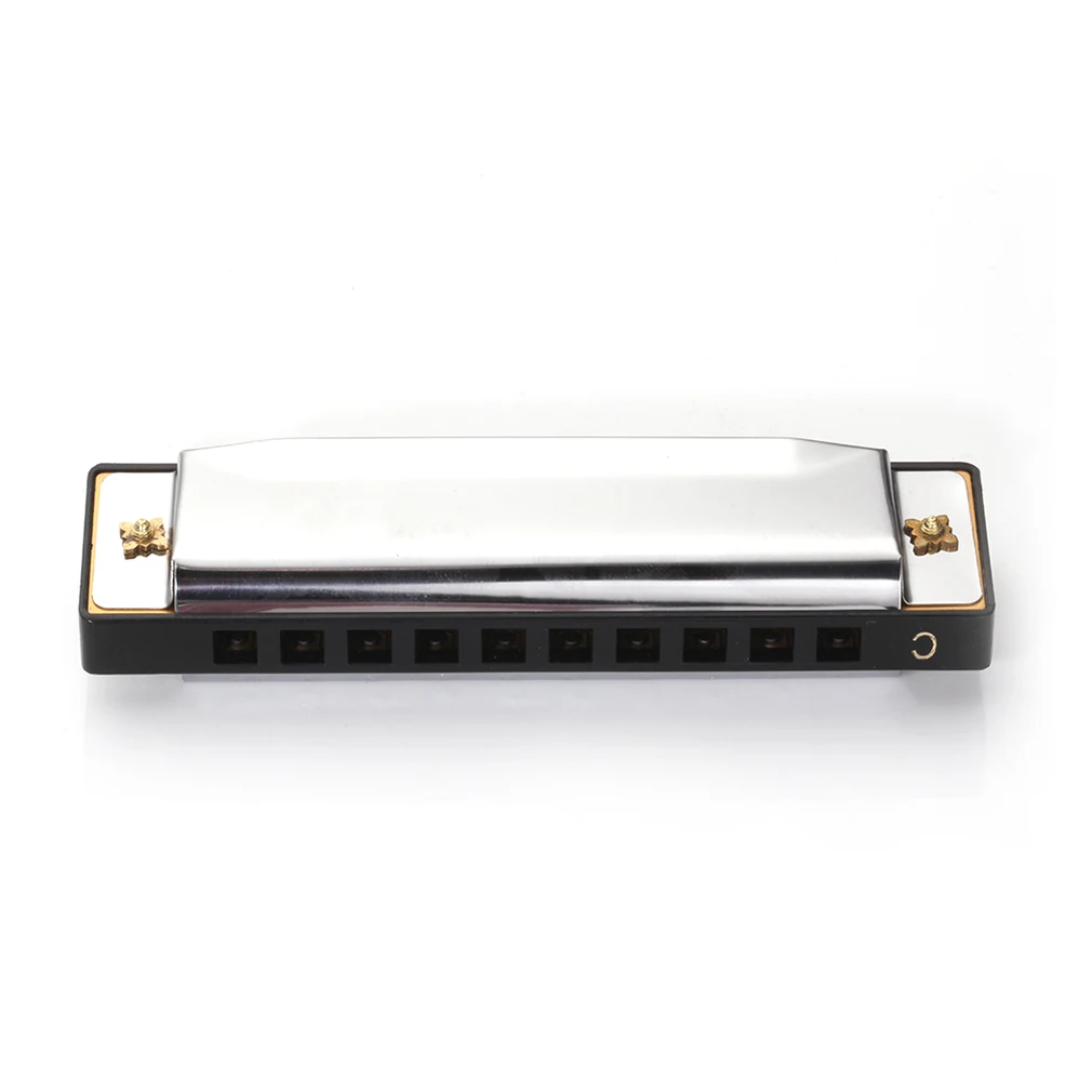 

10 Holes 20 Tones Blues Harmonica Key of C Stainless Steel Harp Diatonic Harmonica for Adults Kids Players