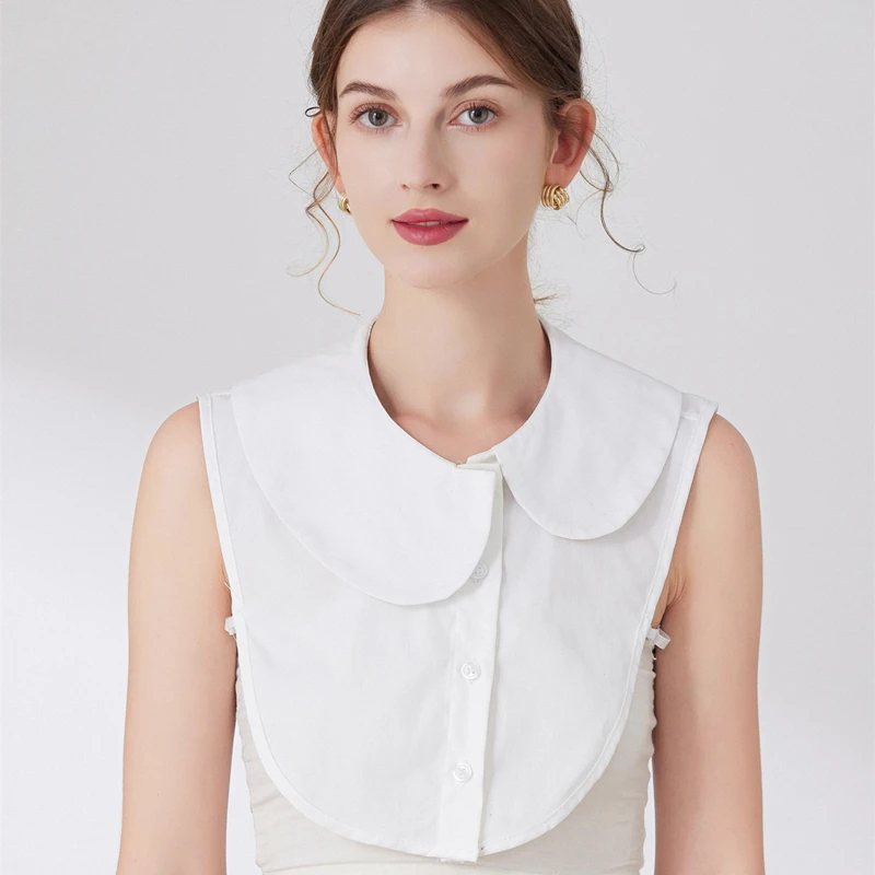 Elegant White Detachable Shawl Collar Accessory