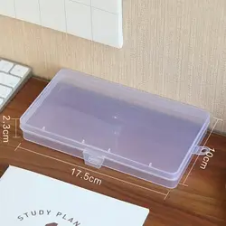 Large Transparent Plastic Desk Storage Box for Stationery, Sorted and Organized (M)