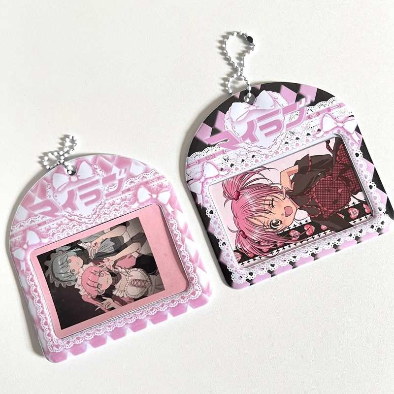 Cute Sweet Cool Lace Kpop Photo Card Holder Idol Photo Protective Display Sleeves Kawaii Stationery Student Pendant Gift