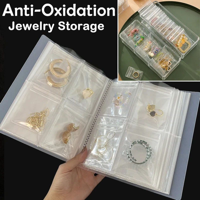 Anti-oxidation Transparent Jewelry Storage Book Plastic Jewelry Organizer Drawer Jewelry Boxes Bag Rings Earring Necklace Holder