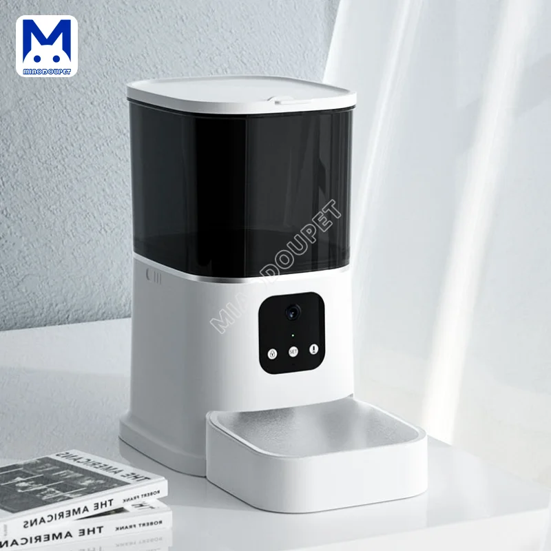 

MIAODOUPET Automatic Pet Feeder with Video Camera and 6L Capacity, WiFi Enabled for Cats and Dogs