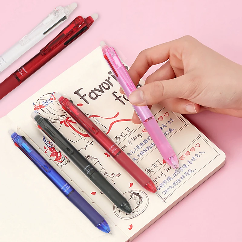 0.7mm 3 In 1 Erasable Gel Pen Set with Eraser Red Blue Black Magic Ink Washable Handle Office School Kawaii Writing Supplies 6