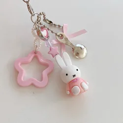 Kawaii Anime Miffy Rabbit Keychain - Cute Retro Y2K Punk Star Accessory Gift (A)