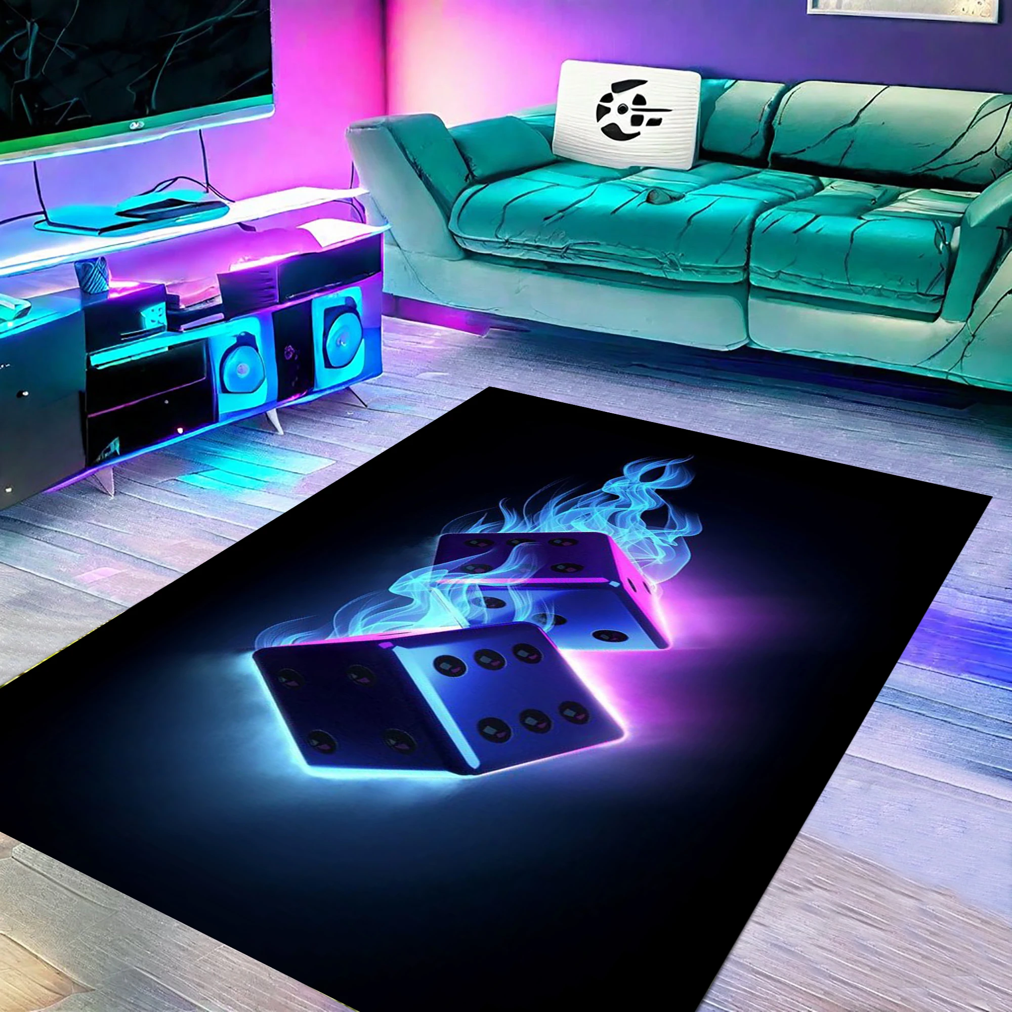 

Цветные коврики в виде игральных костей, напольный нескользящий декоративный ковер для спальни, мягкий фланелевый домашний прикроватный напольный коврик, гобелен, игровые коврики, подарок