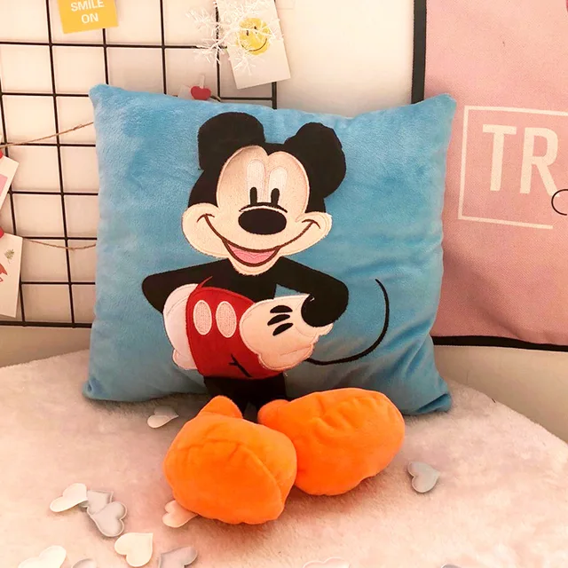 Disney Mickey Minnie pillow Plush Toy Kawaii Cartoon Anime Mickey Mouse car cushion plush toy Children's Toys Christmas Gift