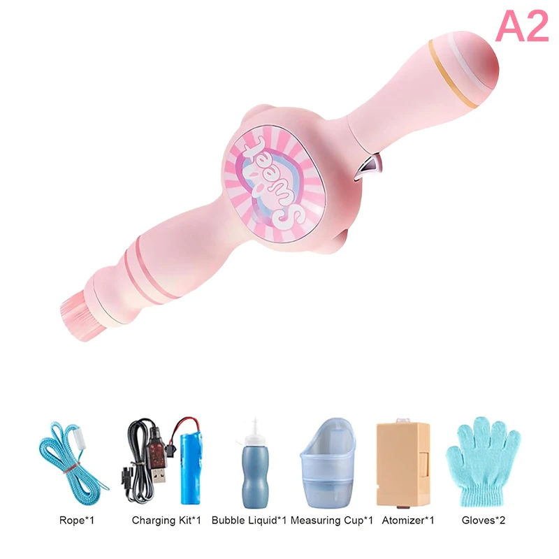 Smoke Bubble Machine Elastic Bubble Fog Wand mit Magic Smoke Effect Tragbares Blasengebläse für Partys (einschließlich Wasserflaschen)  15