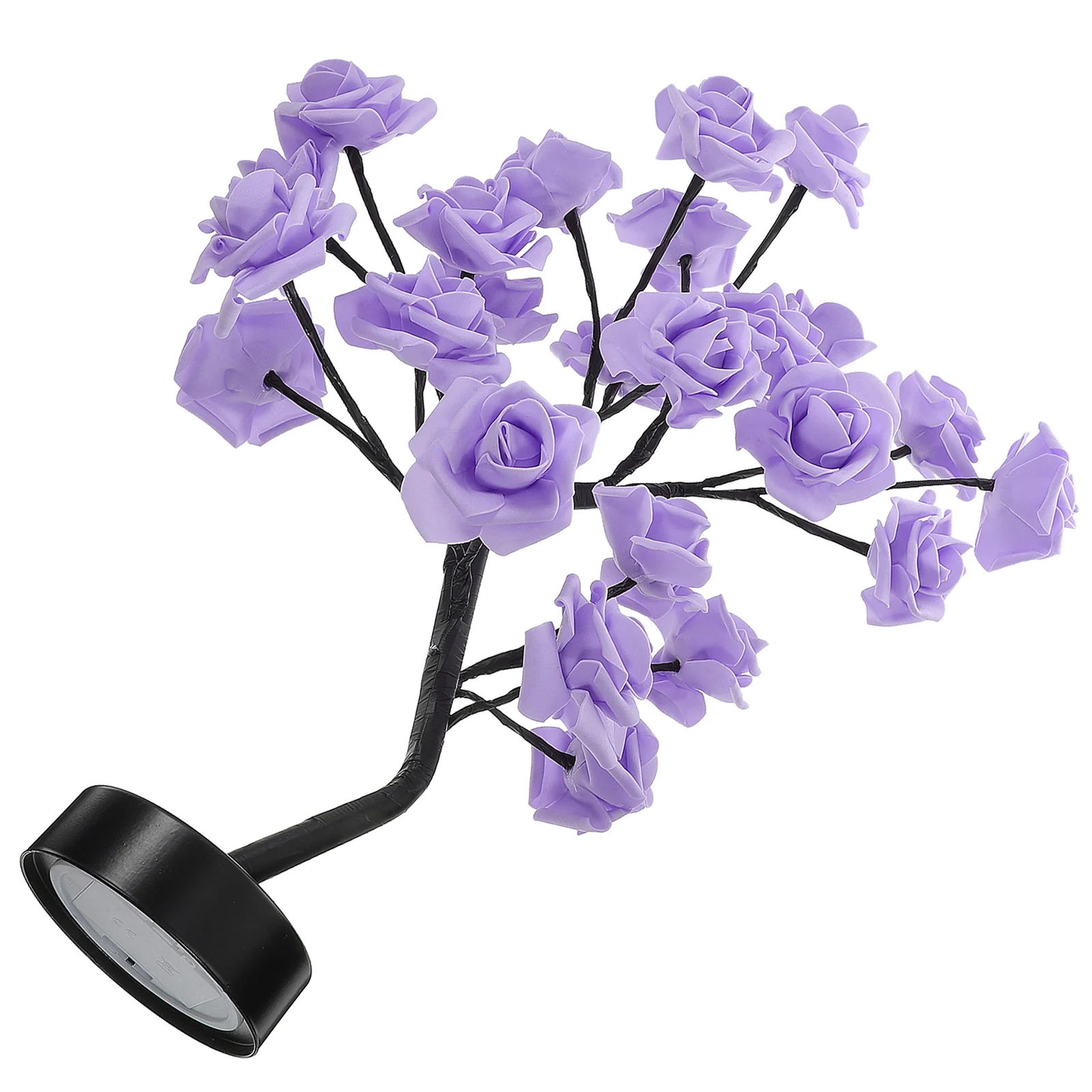 

Light Post Rose Lantern Home Decor Glow Decorations Plastic Roses Tree LED Lamp