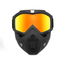 Enhanced Tactical Full Face Protective Mask with Goggles - UV Proof, Windproof, Anti - Fog for Paintball and Airsoft (026 Imitation red)