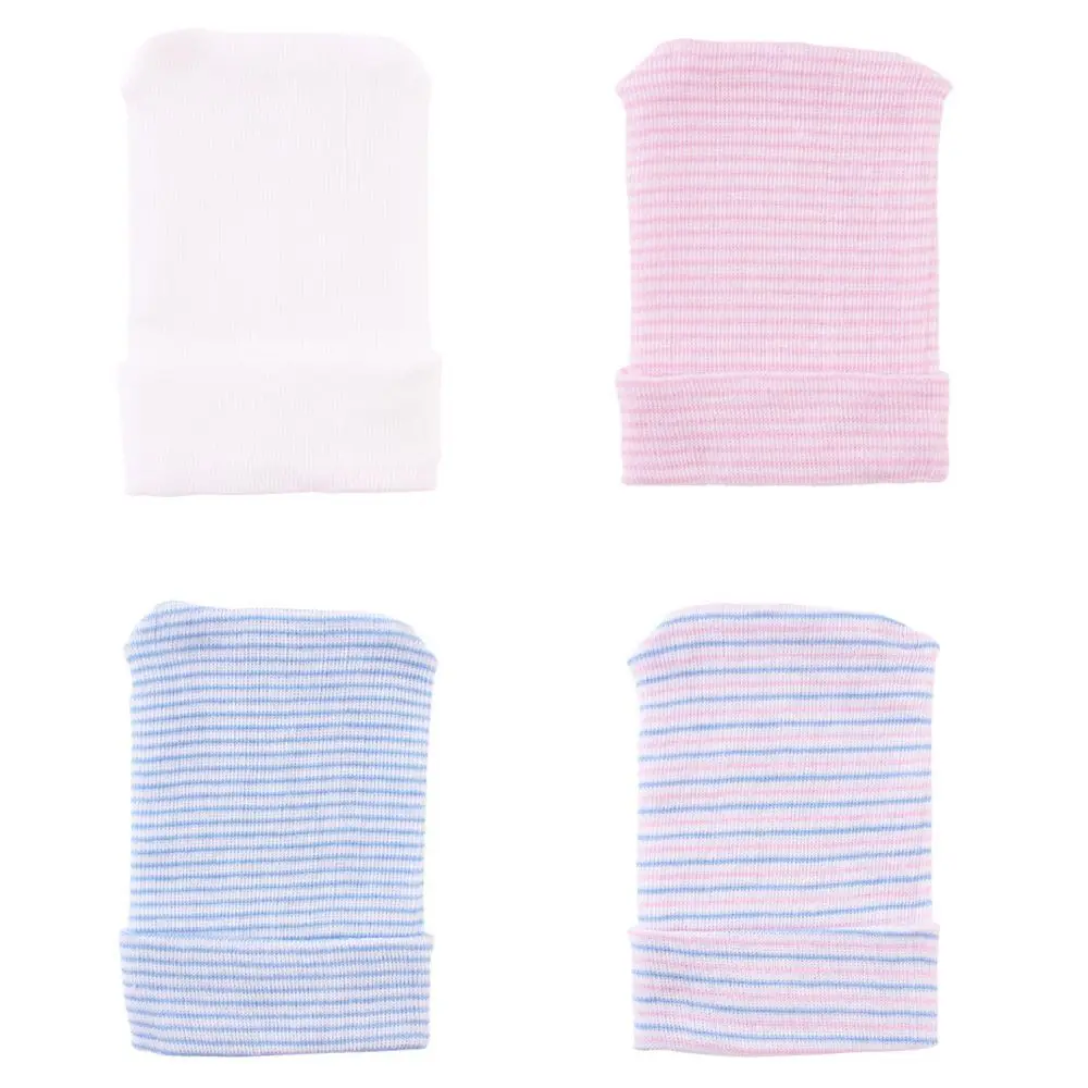 

Fashion Stripe Crochet Infant Baby Hat Newborn Hospital Cap Soft Cotton Unisex Beanie Coming Home Hat