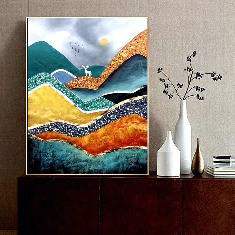 OuzerQing 100 Handpainted Modern Abstract Oil Painting On Canvas Art