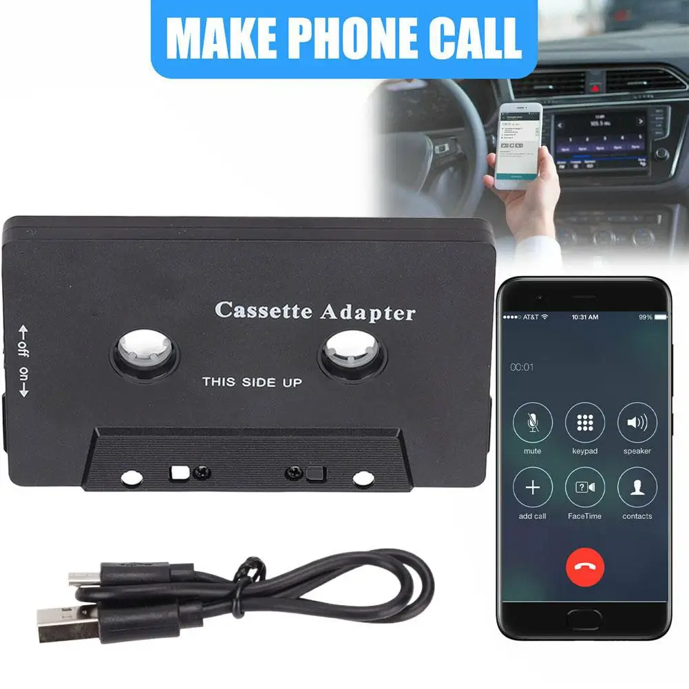 Car Audio Bluetooth 5.0 Cassette Receiver, Cassette Bluetooth Adapter For Car Tape Player, Wireless Cassette Aux Adapter For Car