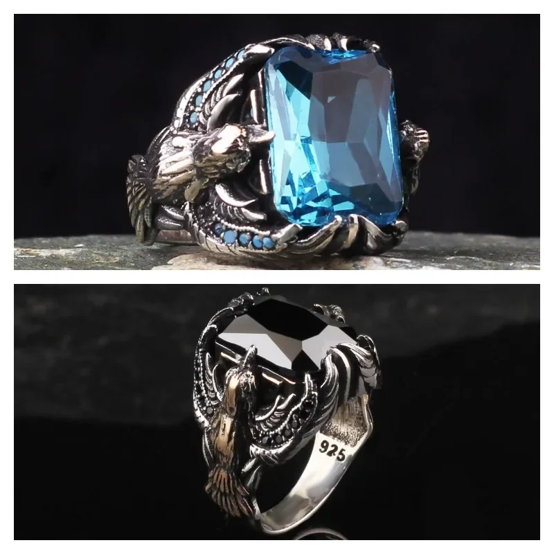 

Retro Eagle Spreading Wings Men's Punk Ring European and American Style Men's Domineering Fashion Alloy Ring for Men