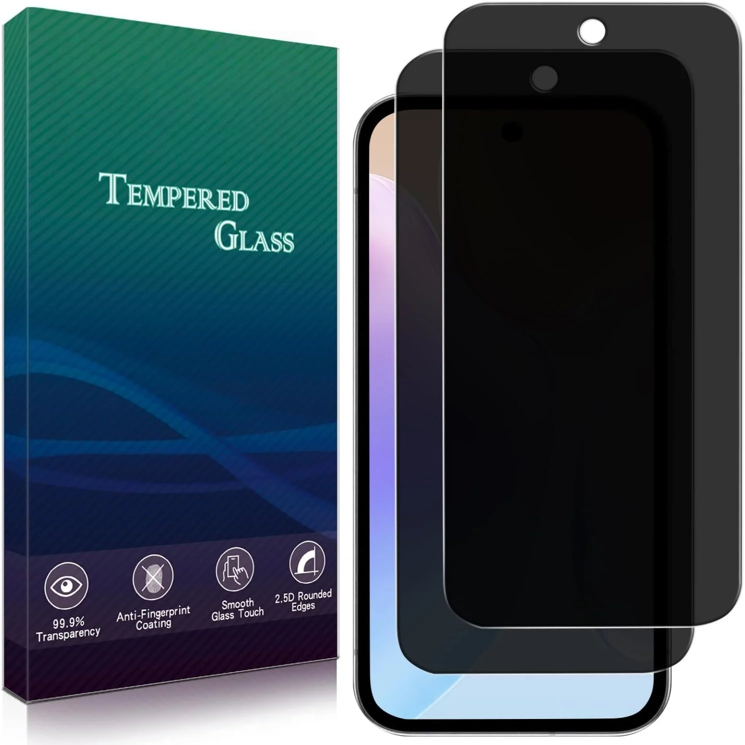 Enhanced Privacy Screen Protector Set - [Anti-Spy Tempered Glass] Durable, Anti-Scratch, Bubble-Free (2-Pack)