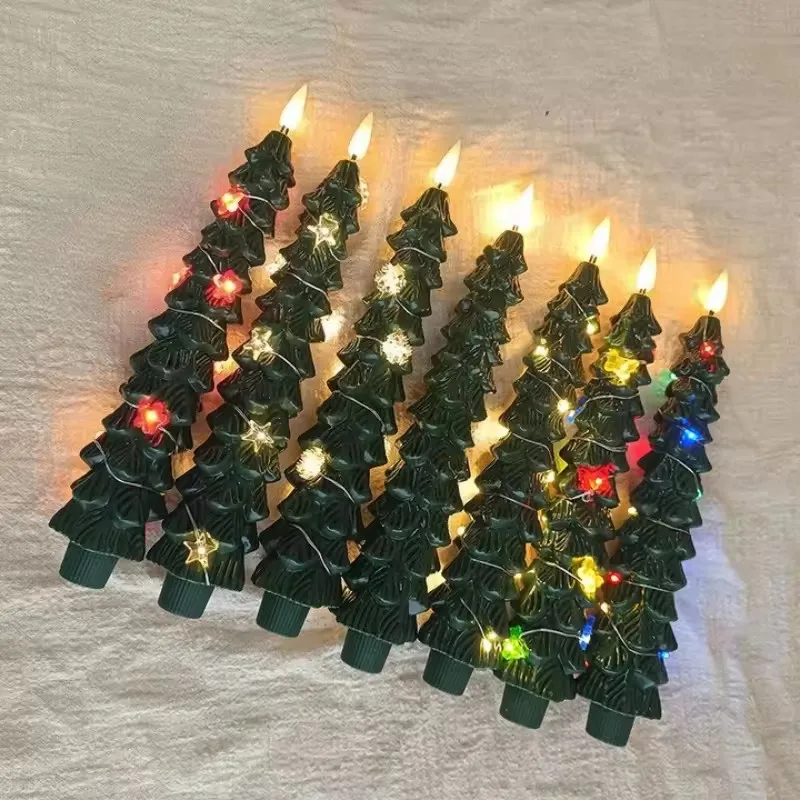 Led Electronic Candle Light Simulation Christmas Tree Ornament Pine Tree Electronic Candle - Image 3