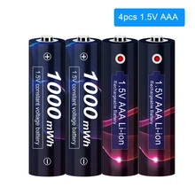 Akumulator litowy 1 5v AAA 1000mWh akumulator AAA 1 5v akumulator litowo-jonowy AAA 1 5V akumulator tanie tanio AJNWNM Li-ion Zestawy do ładowania 1 5V AAA Rechargeable Battery CN (pochodzenie) Battery AAA 2 4 6 8 12 16