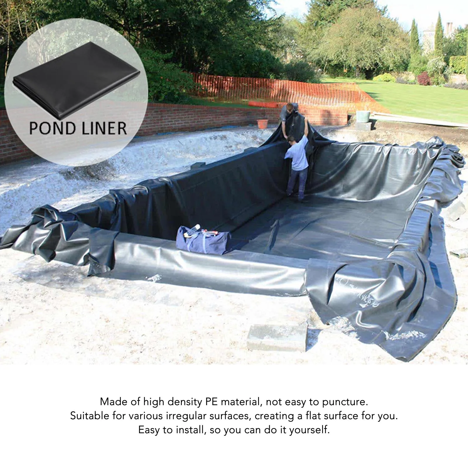 Black PE Pond Liner Black Pond Liner PE  Pond Liner for Waterfall Fish Ponds Garden Fountain