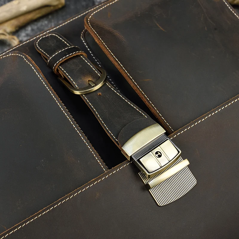 Distressed Large Leather Lenovo Mens Messenger Laptop Bag Briefcase