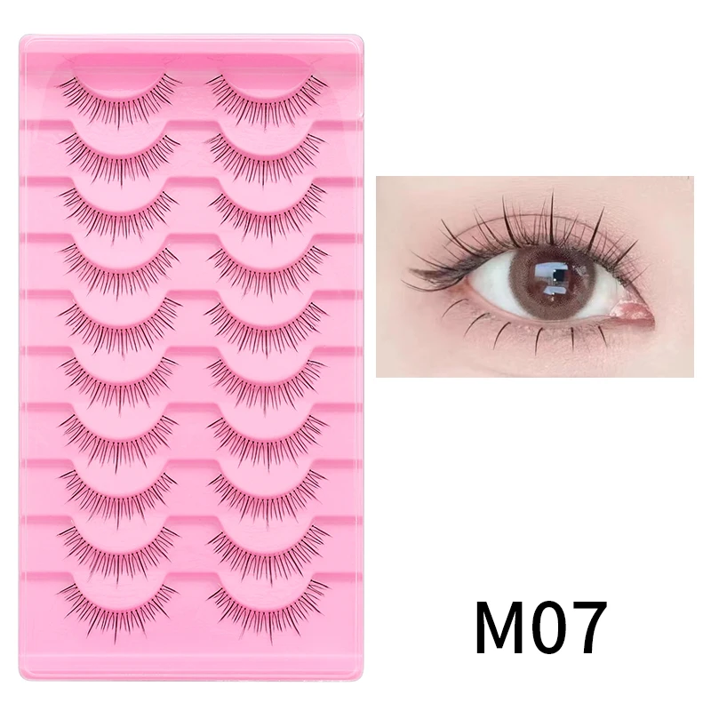 Dramatic Cat Eye Winged False Eyelashes - 10 Pairs with Clear Band