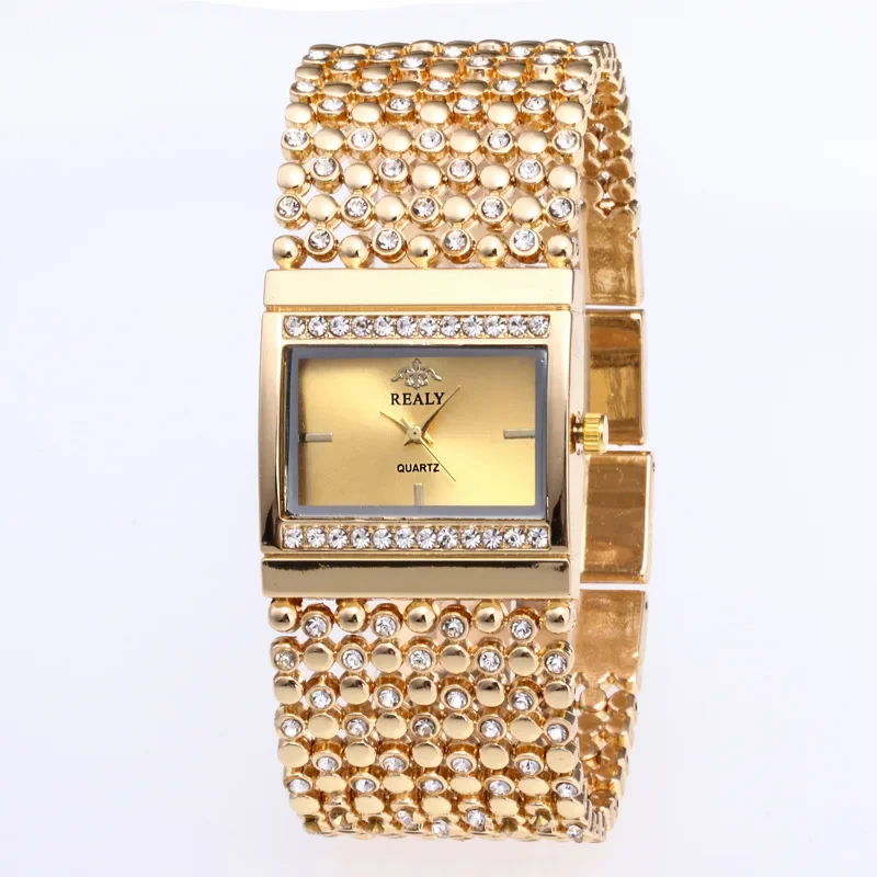 

Luxury Women's Watches Rhinestone Bracelet Watches for Women Gold Silver Watch Ladies Stainless Steel Quartz Clock Reloj Mujer