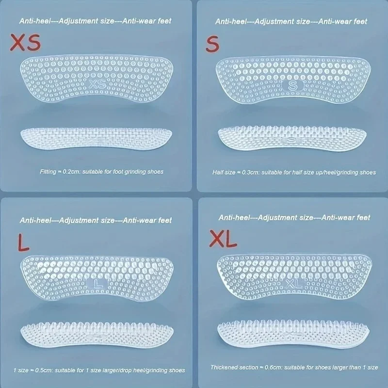 Heel Grips Upgrade Silicone Heels Anti Slip Cushions Non-Slip Inserts Pads For Men Women Foot Care Protector