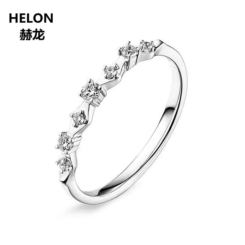 

Solid 14k White Gold Natural Diamonds Engagment Ring for Women Wedding Anniversary Band Trendy
