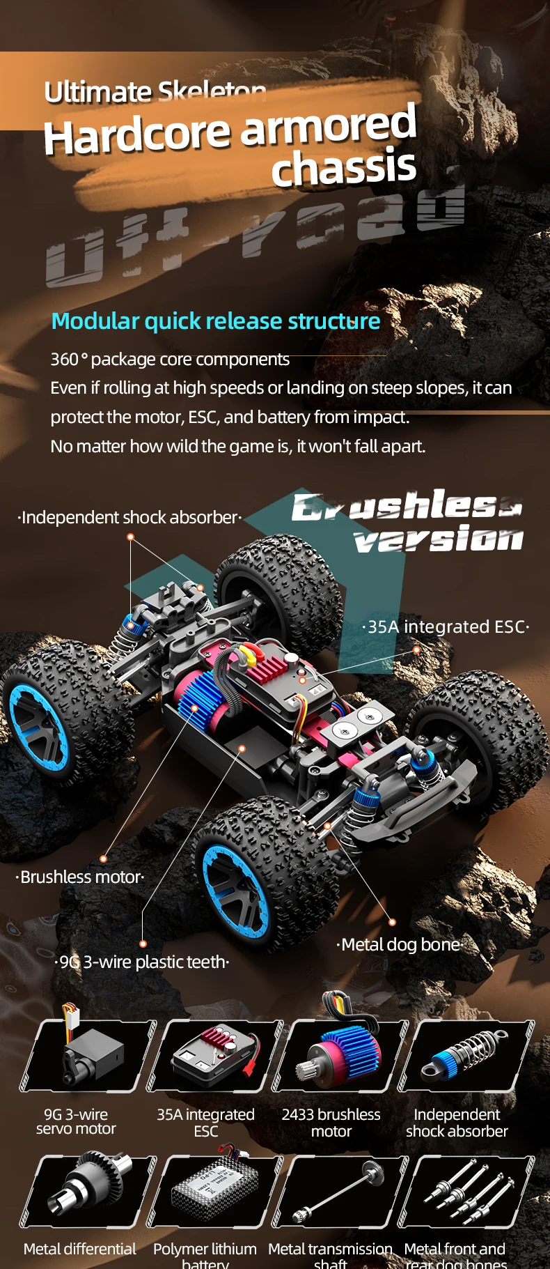 Teeggi 16102 PRO Hochgeschwindigkeits-RC-Auto, 70 km/h, Allradantrieb, Offroad, Drift, professionelles Rennauto, 16101 50 km/h, Monstertruck, Spielzeug, Geschenke – Detail 13