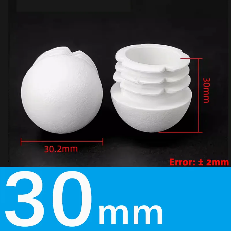 Versatile Round Steel Pipe Plug End Caps - Black/White Dust Cover Inserts