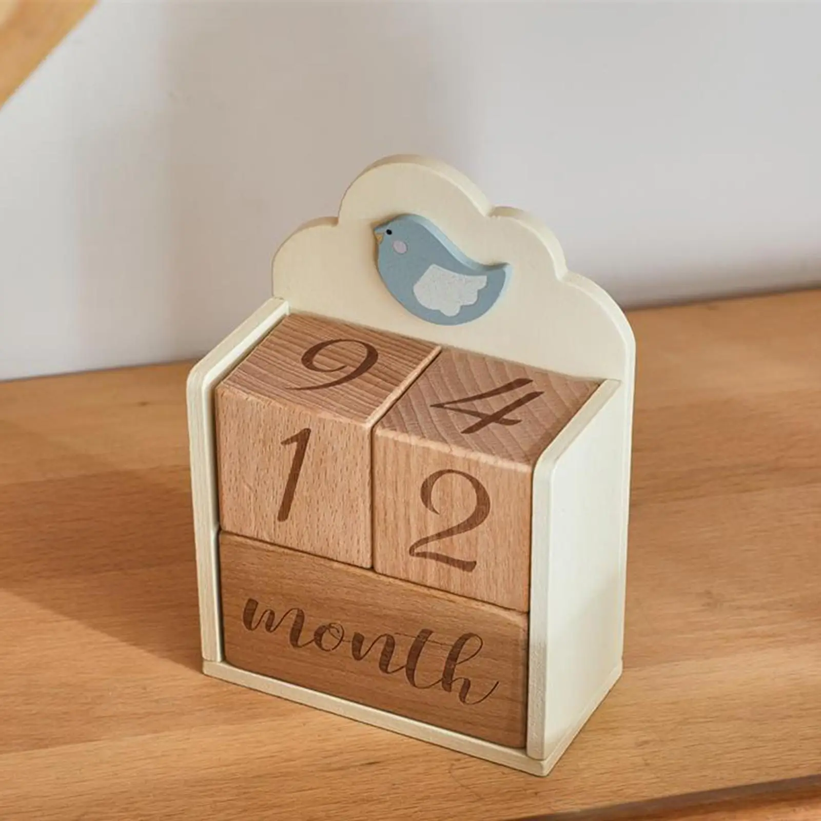 Wooden Baby Milestone Age Blocks Memories Growing up Number Blocks Practical Includes Week Month Year Nursery Decor Lightweight