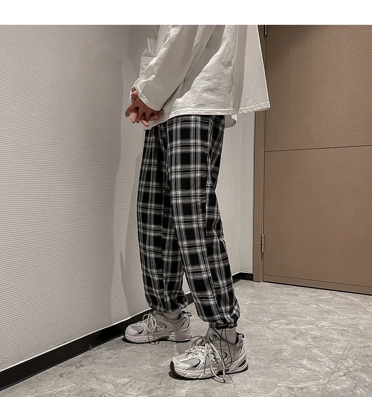 Zongke Plaid Harem Pants Men Fashion Chinese Size 3XL Japanese Streetwear Men Pants Work Leggings 2022 Spring New Arrivals khaki jeans