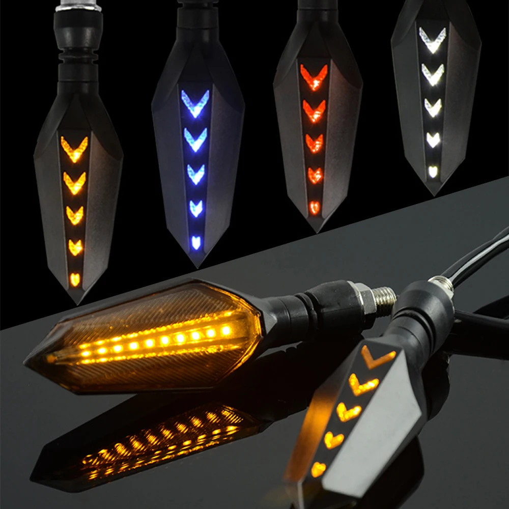

Motorcycle Arrow Lamp Flashing Flowing Water Indicator Light LED Turn Signal Light Blinkers Dirt Pit Bike Cafe Racer Accessories