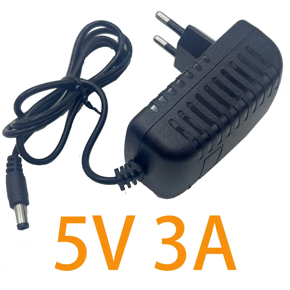 แหล่งจ่ายไฟ 5V 3A AC 100V 220V DC 5V 2A 3000mA แปลงอะแดปเตอร์ EU US ปลั๊ก 5.5 มม.x 2.1-2.5 มม.สําหรับกล้องวงจรปิด LED 1