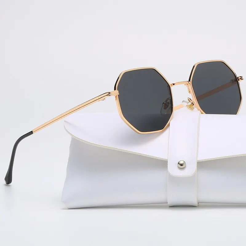 Polygonal Metal Sunglasses Retro Ladies Glasses Classic Trend Driving Travel Eyewear Uv400 metal sunglasses