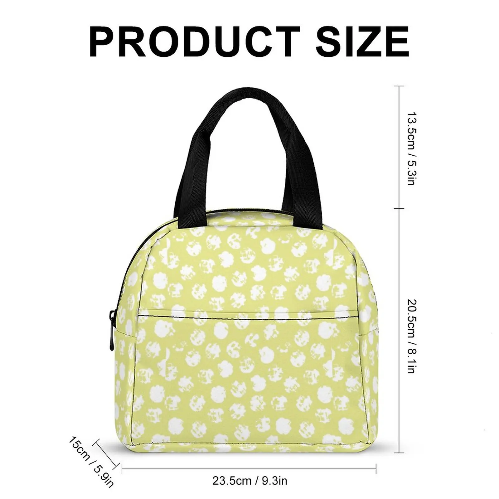 Custom Pattern Tote Lunch Bags for Women Green Fruit Printing Portable Lunch Bag Picnic Travel Breakfast Box Office Work School