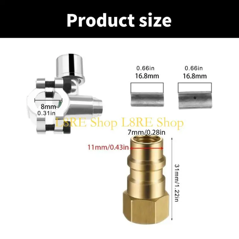 L8RE Professional R134A 효율적인 에어컨 서비스를위한 게이지 빠른 커플러 및 어댑터가 포함 된 충전 호스 세트