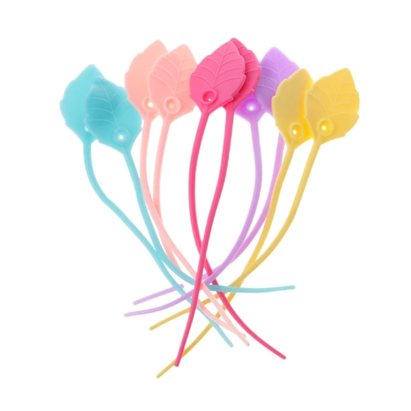 

10pcs Leaf Silicone Tie Cable Multipurpose Outdoor Bag Sealing