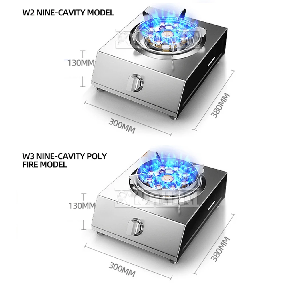 Energy-saving Cooktops Estufas Stainless Steel Gas Stove Kitchen Single Desktop Gaskocher Flameout Protection