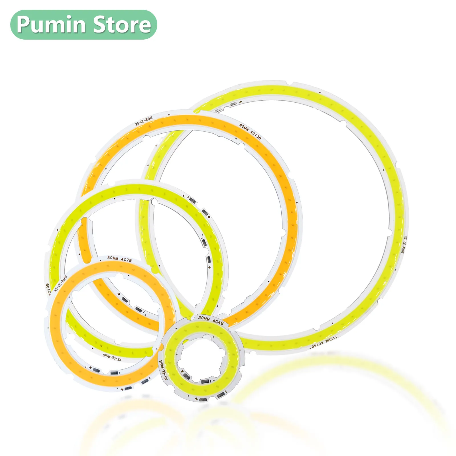 LED COB DC12V Angel Eyes 20mm-120mm Aluminum Board Ring Chip LED Cold White Warm White Light For Bulb Light Source Accessories