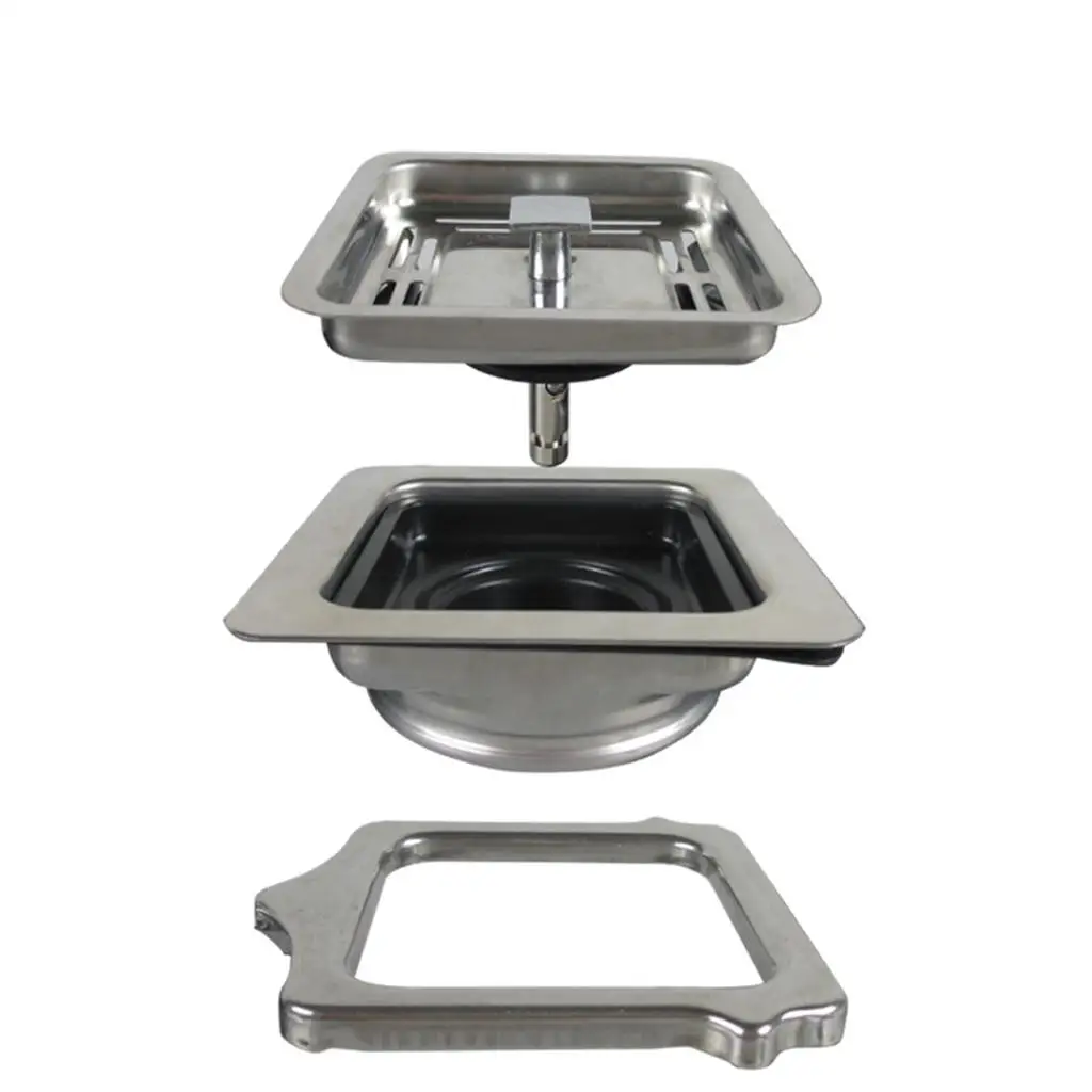 114x114mm Square Garbage Disposer Drain Basket Stainless Steel Kitchen Sink Strainer Adapter Sink Disposal Stopper