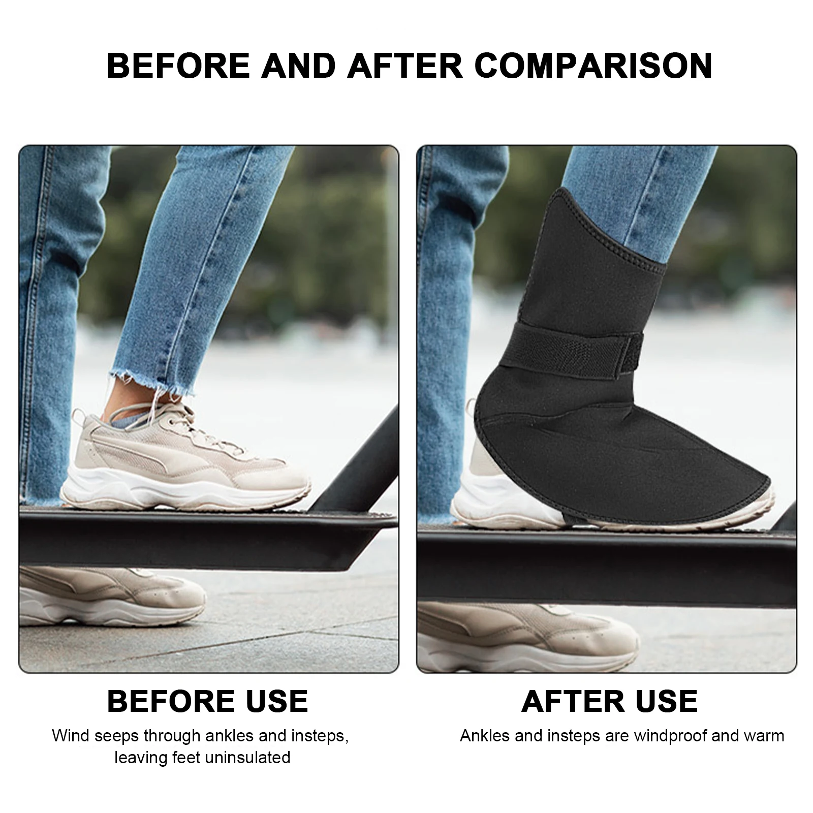 오토바이 타기 겨울 스포츠용 야외 스키 따뜻한 다리 커버 남녀 공용 벨벳 발 커버