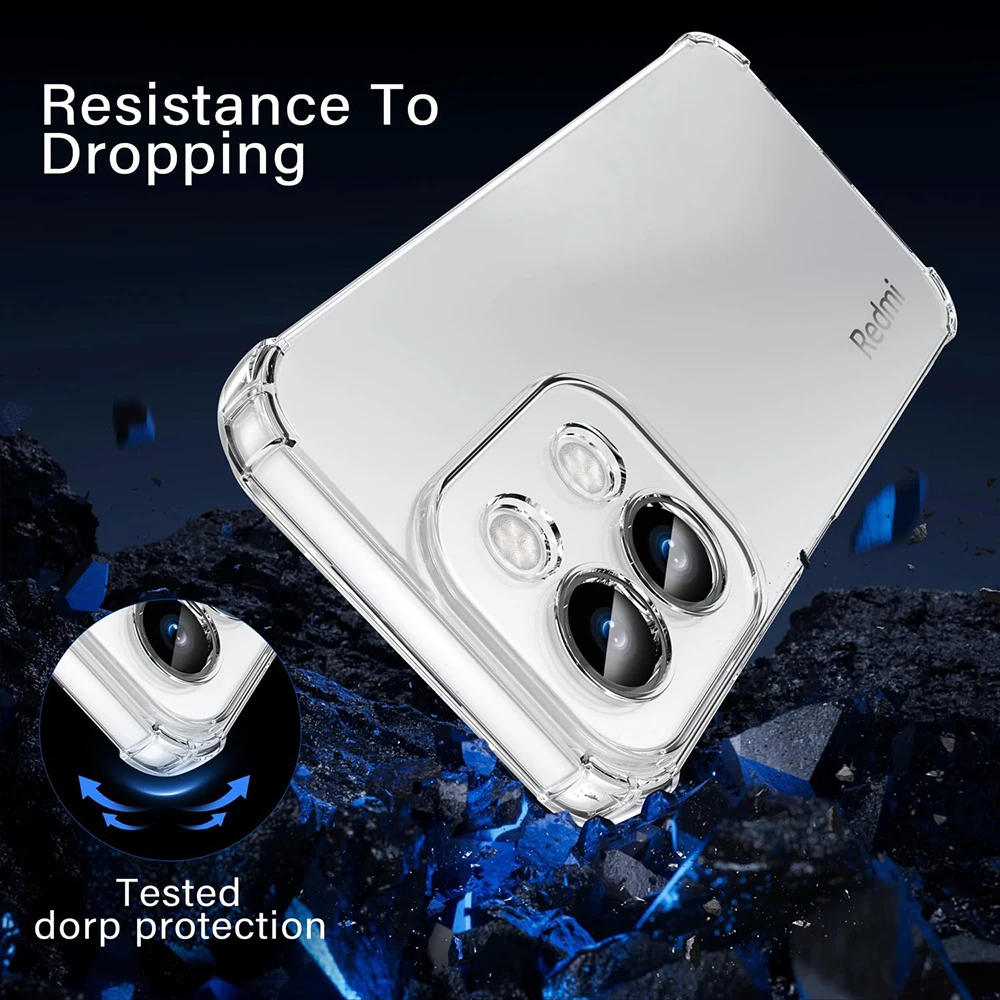 Shockproof Transparent Silicone Soft Case - Ultra Thin TPU Cover, Compatible with Poco Smartphones