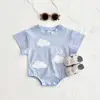 Ins Newborn Baby Girls Summer Rompers Boys Short Sleeved Triangle Jumpsuit Cute Clouds Toddler Bodysuit 0-18 Months 4