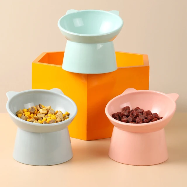 Tilted Cat Food Bowl Elevated Cat Bowl Ergonomic Cat Food Dish Anti Vomiting Raised Cat Food Bowl Non Slip for Cats Dogs 4