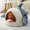 Dog Bed Winter Warm Semi-enclosed Big Mouth Shark Dog Kennel Cat Pad Pet Supplies Comfortable Cat House Sleep Bag Dropshipping 6