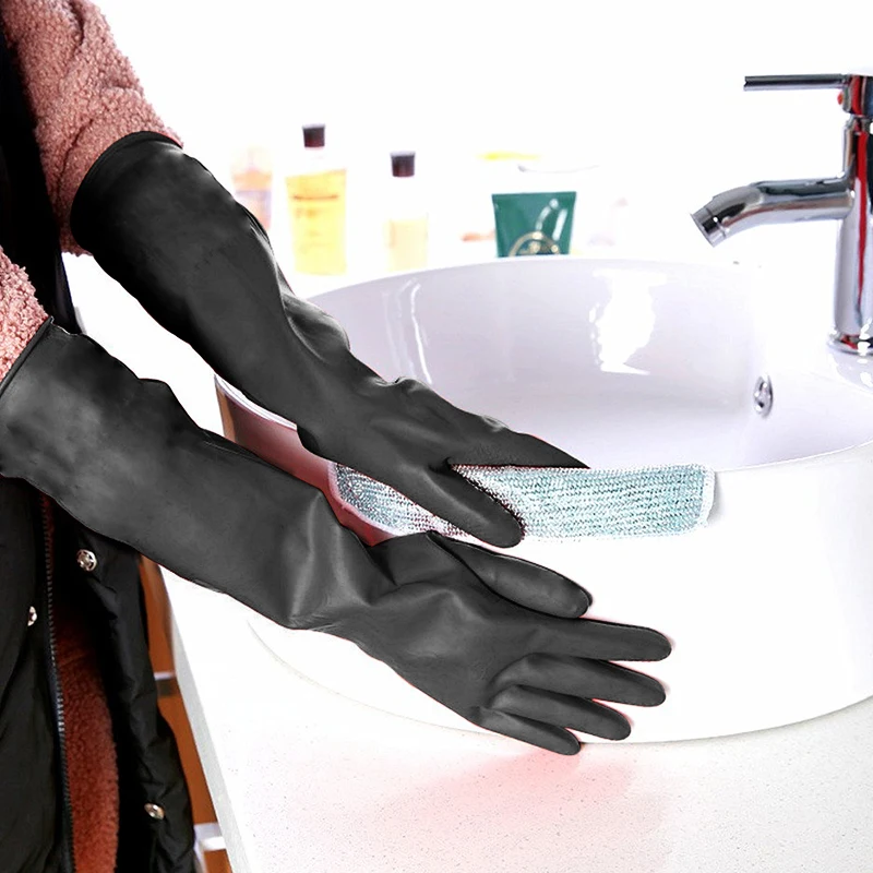 Cleaning Gloves Latex Fingers Scrubbing Rubber Kitchen Dishwashing Tools Washing Scrub Gloves Silicone Self Defense Luvas
