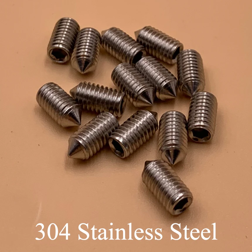 

M6 M10 M6*35/40/45/50 M10*25/30/35/40 304 Stainless Steel DIN914 Inner Hex Hexagon Socket Allen Head Grub Cone Point Set Screw