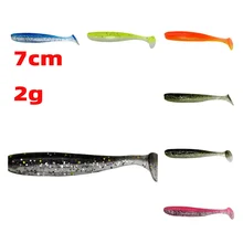 20Pcs 7cm Soft Bait False Bait Two-color Soft Lures Silicone Bait Goods for Fishing Sea Wobblers Artificial Tackle Worm Fish