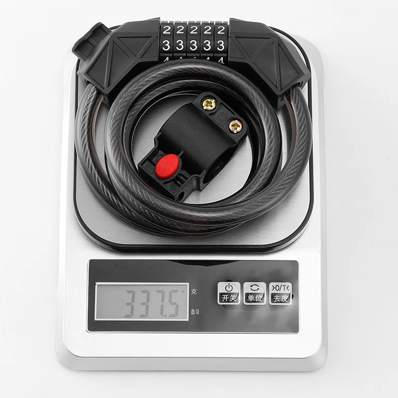 1.2-1.8m Bicycle Password Lock 5 Digits Anti Theft Steel Cable Mountain Road Bicycles Bike Lock Cycling Equipment Accessories