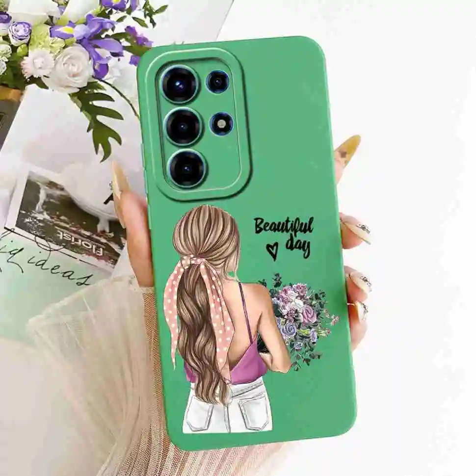 Floral Silicone Soft Shockproof Back Cover Case
