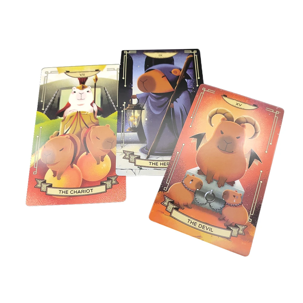 12 x 7CM Capybarot Divination Tarot Deck with Guidebook   Fate Unique Cards Deck English Version Esoterism 5